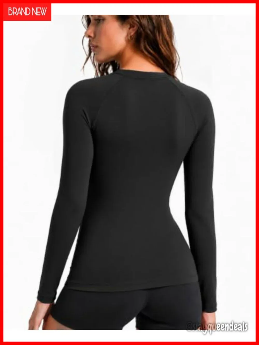 Long Sleeve Workout Top Women Compression Athletic Shirt Underscrub